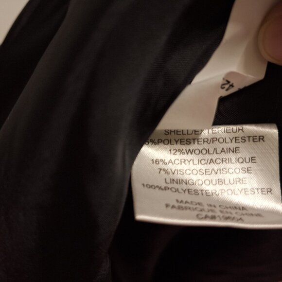 Long black and White wool blend jacket - Picture 6 of 10